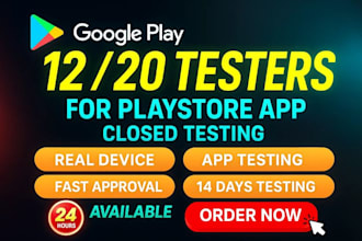 providem 12testers 20testers for google play console closed testing app testing