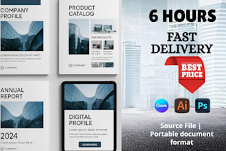 design company profile, catalog, product design, annual report, digital profile