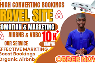 organic travel site promotion hotel bookings airbnb marketing to get bookings