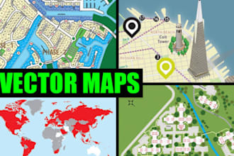 design custom vector maps for events, travels, websites, and branding