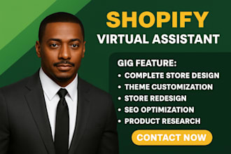 be your shopify virtual assistant, shopify store manager, shopify website design