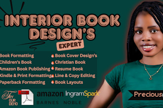 do interior book layout, kindle or paperback book formatting for amazon kdp