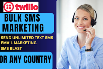 setup twilio a2p bulk SMS marketing, email campaign ai agent