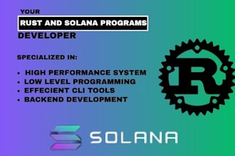 be your rust applications apis clis tools with high performance solana developer