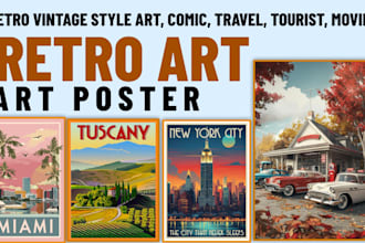 do printable retro wall art poster vintage travel tourist poster comic retro art