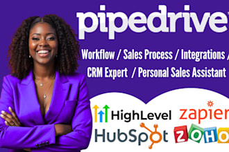 be pipedrive gohighlevel hubspot virtual assistant CRM saas landing page expert