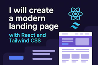 create a modern landing page with react and tailwind CSS