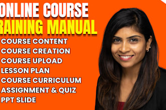 create training manual instruction manual online course content training course