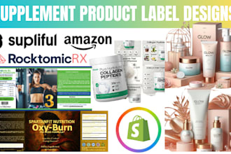 create custom supplement cbd wellnes beauty care label design upload shopify web