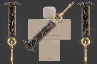 design custom roblox guns, weapons 3d game assets roblox swords, ugcs