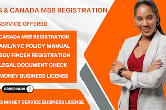 do US, canada money service business registration msb with fincen aml kyc policy