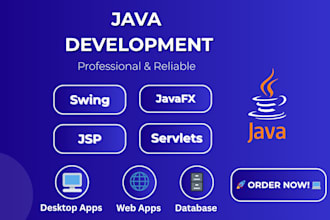 develop java swing, javafx, jsp, servlet projects with database integration