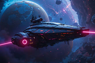draw custom spaceship sci fi steampunk nft