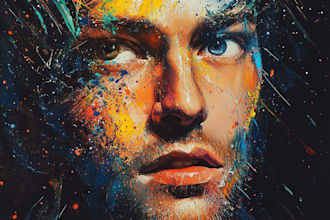 make illustrate people portraits in an expressive abstract