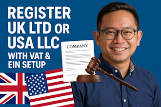 register your UK ltd or USA llc with nif, vat and ein setup