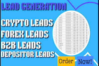 give live forex crypto leads, binance leads, investor leads, coinbase leads