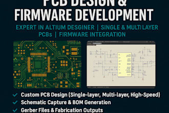 design pcb, schematics, and embedded firmware development