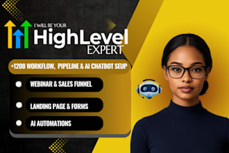 setup gohighlevel automation, webinar funnel, ai agent, custom crm, meta pixel