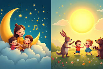 write educational music, sleeping songs, and jingle for kids song