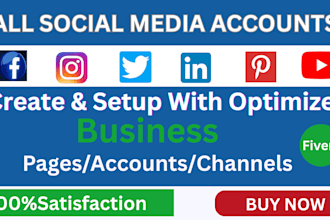 perfect create, setup, social media accounts, and optimize professionally