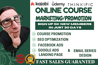do udemy online course promotion teachable thinkific kajabi health course