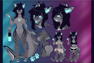 draw furry reference sheet, fursona, nsfw furry art, oc ref sheet, anthro art