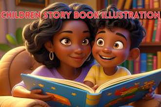 design child story book illustration and kdp children picture book illustration