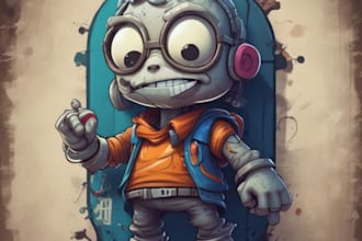 draw graffiti character design and illustration