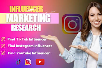 research and find best instagram, youtube, tiktok influencer email lists