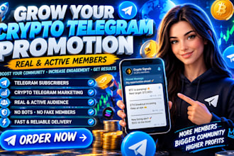grow crypto telegram promotion, crypto telegram marketing, telegram subscribers