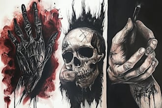 create tattoo designs, dark art, and horror images