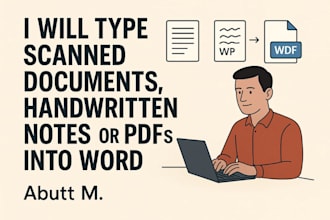 type scanned documents, handwritten notes, or pdfs into word