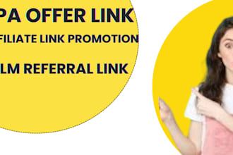 do affiliate link promotion, referral link, cpa offers to reach 400k leads