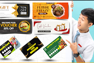 design gift vouchers or cards, membership, loyalty, and discount cards