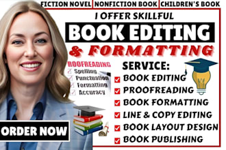 developmental edit proofread book formatting  amazon kdp novel book typesetting