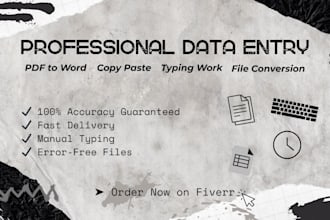 do accurate data entry and PDF to word work