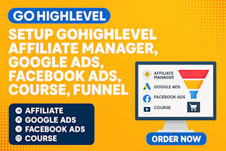 setup gohighlevel affiliate manager, google ads, facebook ads, course, funnel