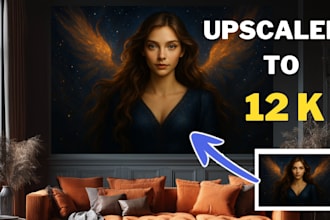 upscale your ai or original art to 12k print ready