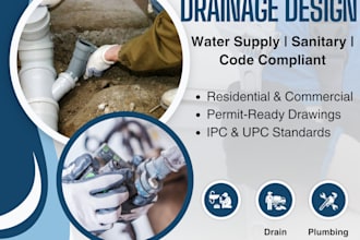 design plumbing, water supply, and drainage plans for permit approval