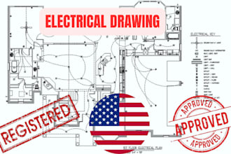 design electrical drawings for floor plan, plumbing plans and mep drawings