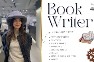 write book or ebook ghostwriter fiction ghost book writer or novel book writer