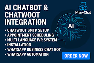 develop ai chatbot, setup chatwoot, whatsapp custom API, custom API integration
