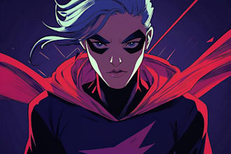 draw and colour your line art, comic books, covers