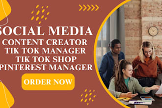 be social media tik tok shop manager and pinterest content creator manager