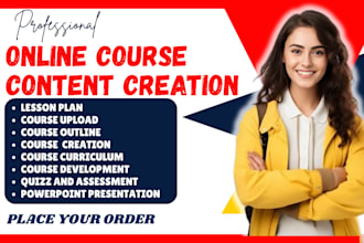 create online course content for lms website like articulate360 udemy, thinkific