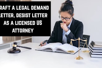 draft a legal demand letter, desist letter as a licensed US attorney