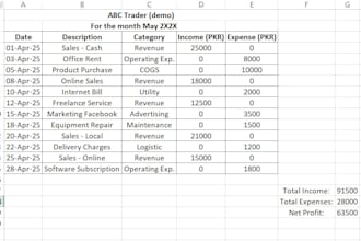 do bookkeeping and financial reporting in excel