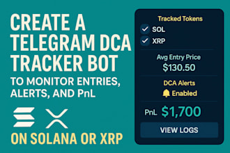 create a telegram dca tracker bot to monitor entries, alerts, pnl on solana, xrp