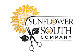 make a modern sunflower logo for your company