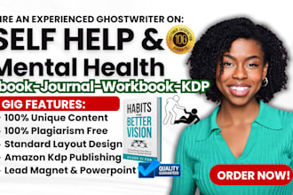 write self help ebook, holistic, mental health, life coach etsy or kdp journal